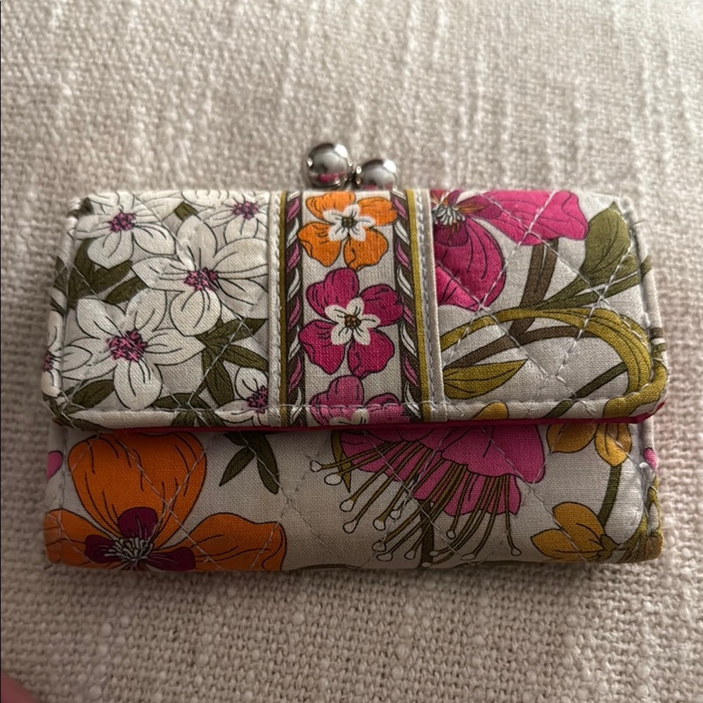 Vera Bradley Pink and Orange Floral Clutch